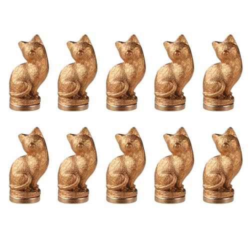 10stk Magnetische Scharnierkopf Deko in Katzenform, Türscharnier Deko Vintage Türscharnier Aufsatz Magnetische Scharnieraufsätze aus Messing in Katzenform für Einzigartige Dekoration Hause von Tinoaly
