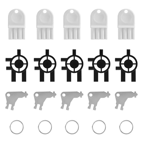 20 Stück Papierhandtuchspender Schlüssel mit Ringen Set für Cintas & Sanis, 3-in-1 Seife Schlüssel für Toilettenpapierspender Ersatz for Zuhause Büro Schule von Tinoaly