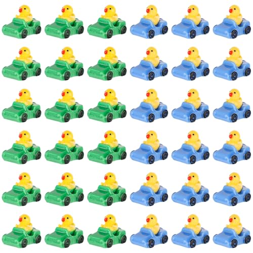 Tinoaly 36 Stück Mini Kunstharz Enten, Dunkelblau und Dunkelgrün Miniatur-Entenfiguren Süß Mikro-Enten Lustig Mini-Auto-Enten aus Kunstharz für Aquarium Puppenhaus Zuhause Bürodekoration von Tinoaly