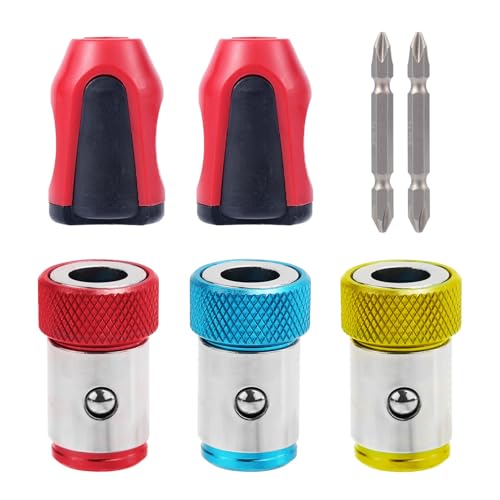 7 Stück Magnetring für Schraubendreher Kopf, 3 Magnetic Screwdriver Ring 2 Ph2-Schraubendreherbits und 2 Magnete für 6,35-mm-Sechskantschraubendreher und Power-Bits von Tinoaly