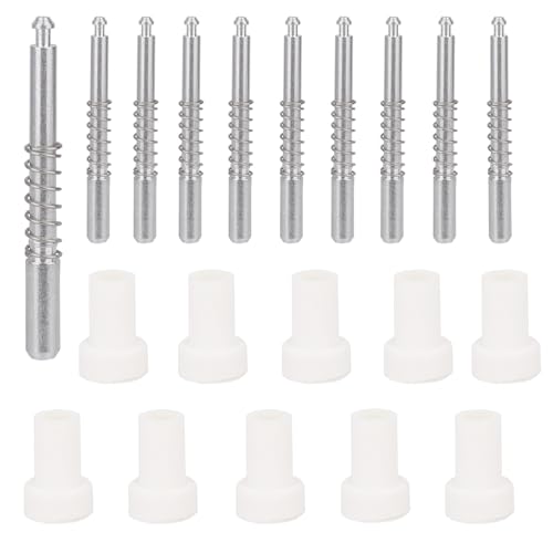 Tinoaly 10 Stück Fliegengitter Kolbenriegel mit Kappen, 5/32 Zoll x 1-1/2 Zoll Aluminium Fliegengitter Haltestifte Ersatzclips zur Sicherung von Fenstern von Tinoaly
