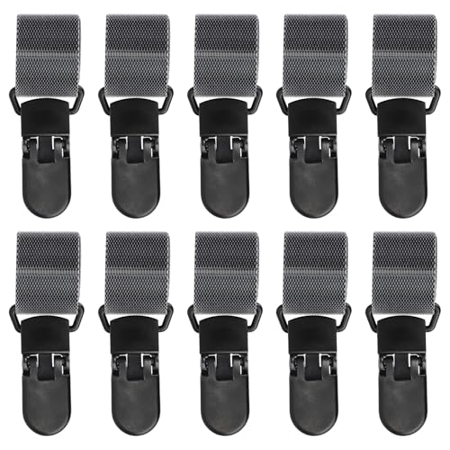 Tinoaly 10 Stück Gartenflaggen-Clips, Anti-Wind-Halter-Clips, strapazierfähig, sicheres Fahnenmast-Zubehör für den Außenbereich, Hofbanner, Dekoration, um ein Verrutschen zu verhindern (schwarz) von Tinoaly