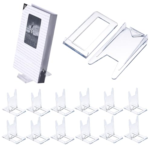 Tinoaly 12stk Teiliger Buchständer aus Kunststoff zur Präsentation, Durchsichtiger Verstellbarer Buchständer Staffelei Sammelständer Sammelhalter für Zeitschriften CDs Alben Postkarten Kunstwerke von Tinoaly