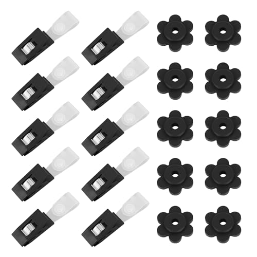 Tinoaly 20st Gartenflaggenstopper und Clips, Blütenform Flaggenmaststopper Gartenflaggen Clips Windfest Zubehör für Fahnenmasten im Innen- und Außenbereich Garten von Tinoaly