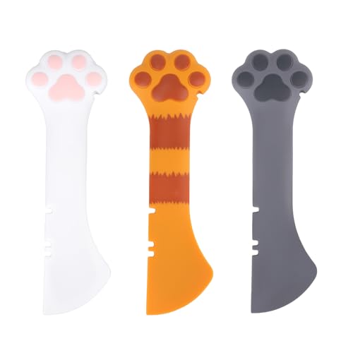 Tinoaly 3 Stück Hunde-/Katzenfutterlöffel, niedlicher Pfotenlöffel für Nassfutter, Silikon-Dosenöffner, multifunktionaler Haustierspatel, Schaufel, Rührlöffel für Katze, Hundebedarf (weiß, orange und Tinoaly 3 Stück Hunde-/Katzenfutterlöffel, niedlicher Pfotenlöffel für Nassfutter, Silikon-Dosenöffner, multifunktionaler Haustierspatel, Schaufel, Rührlöffel für Katze, Hundebedarf (weiß, orange und von Tinoaly