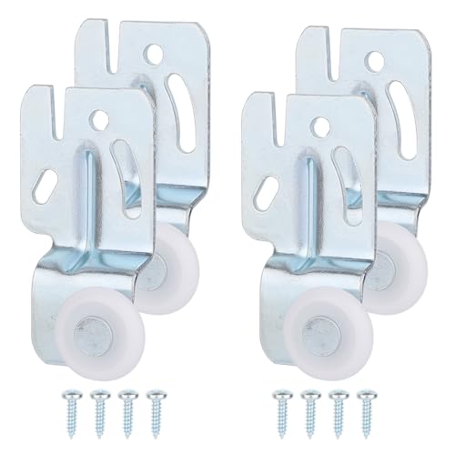 Tinoaly 4St Beschläge für Schiebetüren, Kleiderschrank Rollen Set Kleiderschrank Räder for Oben Hängende Bypass Beschläge Passend für Schrank und Küchentüren mit Einer Dicke von 3/4 bis 1-3/8 Zoll von Tinoaly