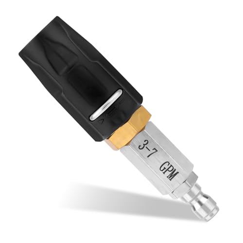 Tinoaly M5 Hochdruck-Drehdüse, Hochdruck-Waschdüse 1/4'' Schnellanschluss 3-7 GPM einstellbar von 0 bis 60°kann Dach Boden Garten Fahrzeug waschen von Tinoaly