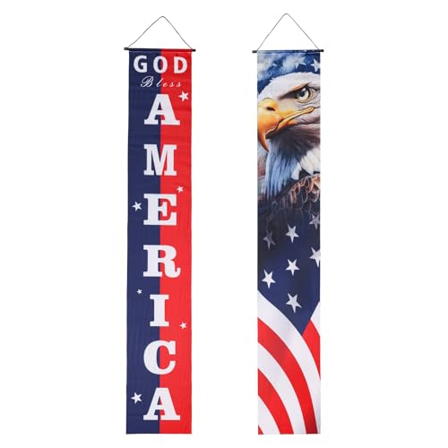 Türbanner zum 4. Juli, amerikanische Flagge, hängende Banner, Sterne, Streifen, Unabhängigkeit, Gedenkstätte, Festival, Veranda, Dekoration, patriotische Flaggen, Schild für Zuhause, Hof, Innen- und Türbanner zum 4. Juli, amerikanische Flagge, hängende Banner, Sterne, Streifen, Unabhängigkeit, Gedenkstätte, Festival, Veranda, Dekoration, patriotische Flaggen, Schild für Zuhause, Hof, Innen- und von Tinoaly
