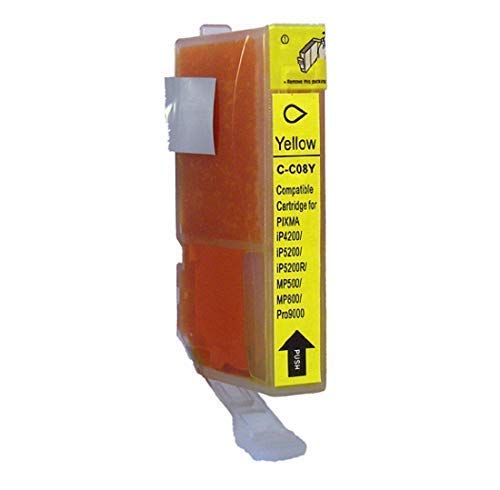 1 Tintenpatrone mit Chip für Canon Yellow CLI-8BK Pixma IP3300 IP3500 IP4200 IP4200IP4300 IP4500 IP5200 IP5200 IP5300 IP6600 IP6700D MP500 MP510 MP520 MP530 MP610 MP800 MP810 MP830 MP970 IX4000 IX5000 MX700 MX850 Pro9000 Gelb 1 Tintenpatrone mit Chip für Canon Yellow CLI-8BK Pixma IP3300 IP3500 IP4200 IP4200IP4300 IP4500 IP5200 IP5200 IP5300 IP6600 IP6700D MP500 MP510 MP520 MP530 MP610 MP800 MP810 MP830 MP970 IX4000 IX5000 MX700 MX850 Pro9000 Gelb von Tintenwunsch