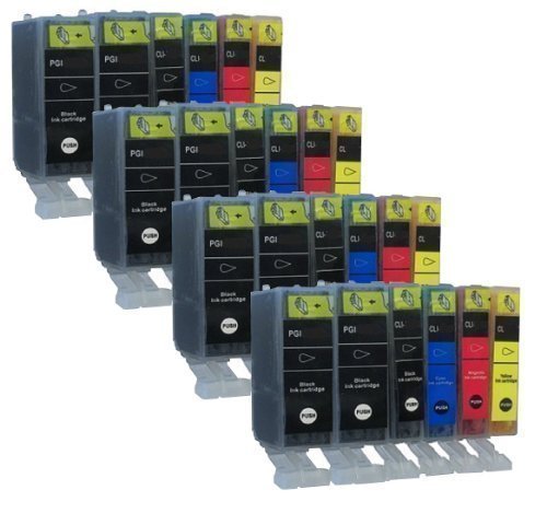 24 TINTENPATRONEN MIT CHIP für Canon mit FREIE FARBAUSWAHL iP4850 iP4950 MG4150 MG5120 MG5150 MG5220 MG5250 MG5340 MG5350 MG6120 MG 6150 MG6250 MG8120 MG8150 MG8240 MX882 MX884 MX885 ersetzt PGI-525 und CLI-526 Pixma Serie mit Chip von Tintenwunsch