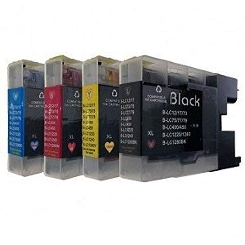 4 Tintenpatronen für Brother mit FREIER Farbauswahl ersetzt LC-1220 LC-1240 LC-1280 DCP-J525W DCP-J725DW DCP-J925DW MFC-J430W MFC-J625DW MFC-J825DW MFC-J5910DW MFC-J6510DW MFC-J6710DW MFC-J6910DW von Tintenwunsch