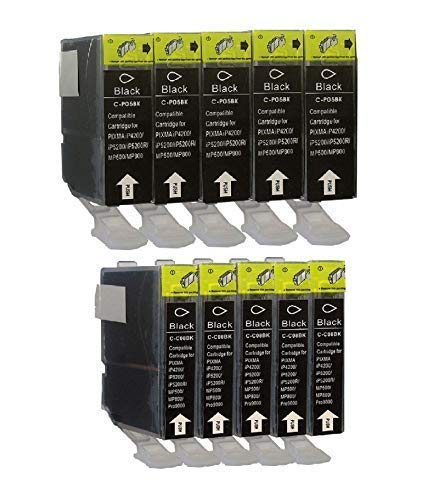 5/5 Druckerpatronen mit Chip für Canon Black PGI5, CLI8BK Pixma IP3300 IP3500 IP4200 IP4200IP4300 IP4500 IP5200 IP5200 IP5300 IP6600 IP6700D MP500 MP510 MP520 MP530 MP610 MP800 MP810 MP830 MP970 IX4000 IX5000 MX700 MX850 Pro9000 Schwarz 5/5 Druckerpatronen mit Chip für Canon Black PGI5, CLI8BK Pixma IP3300 IP3500 IP4200 IP4200IP4300 IP4500 IP5200 IP5200 IP5300 IP6600 IP6700D MP500 MP510 MP520 MP530 MP610 MP800 MP810 MP830 MP970 IX4000 IX5000 MX700 MX850 Pro9000 Schwarz von Tintenwunsch