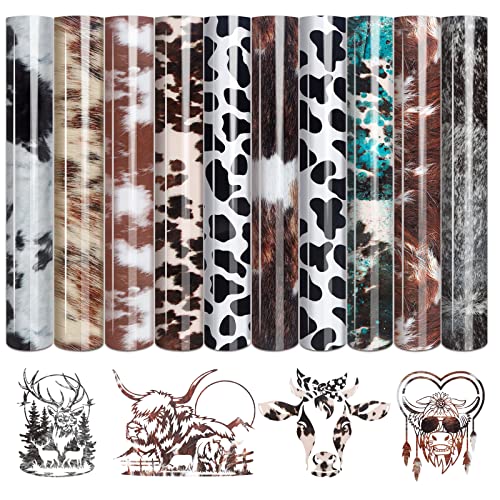 Tintnut Heat Transfer Vinyl Kuhfell Plotterfolie Textil,flexfolie plotter textil,10Pack 30cmx25cm Tintnut Heat Transfer Vinyl Kuhfell Plotterfolie Textil,flexfolie plotter textil,10Pack 30cmx25cm von Tintnut