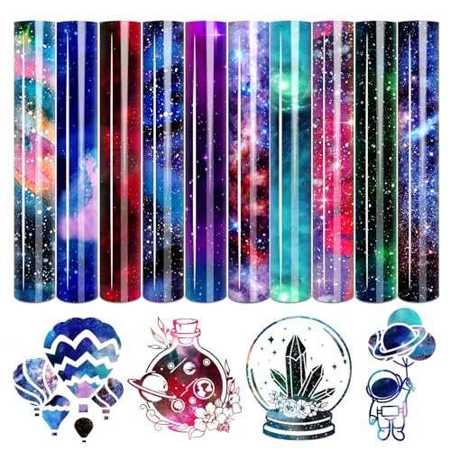 Tintnut Heat Transfer Vinyl Galaxis Plotterfolie Textil,flexfolie plotter textil, 10Pack 30cmx25cm Tintnut Heat Transfer Vinyl Galaxis Plotterfolie Textil,flexfolie plotter textil, 10Pack 30cmx25cm von Tintnut