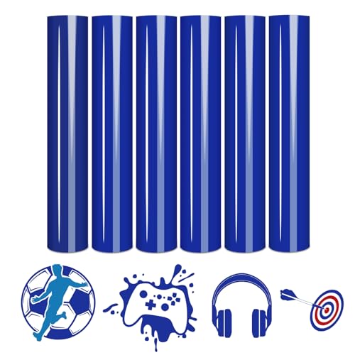 Tintnut Heat Transfer Vinyl Blau Plotterfolie Textil, flexfolie plotter textil,6Pack 30cmx25cm von Tintnut