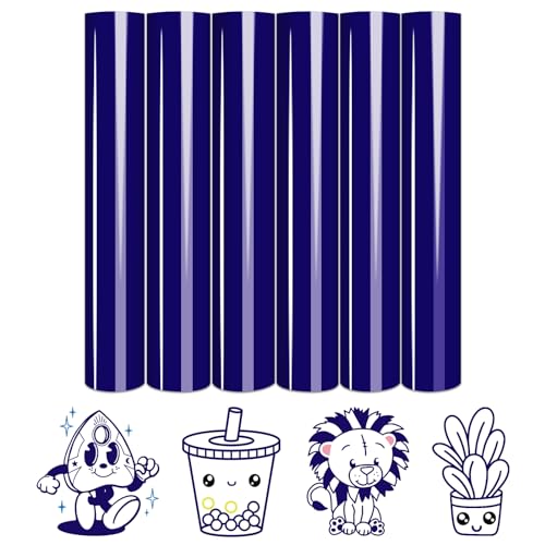 Tintnut Heat Transfer Vinyl Dunkelblau Plotterfolie Textil, flexfolie plotter textil,6Pack 30cmx25cm Tintnut Heat Transfer Vinyl Dunkelblau Plotterfolie Textil, flexfolie plotter textil,6Pack 30cmx25cm von Tintnut