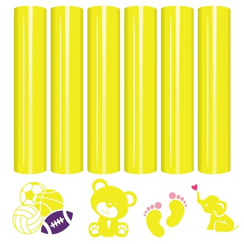Tintnut Heat Transfer Vinyl Gelb Plotterfolie Textil, flexfolie plotter textil,6Pack 30cmx25cm Tintnut Heat Transfer Vinyl Gelb Plotterfolie Textil, flexfolie plotter textil,6Pack 30cmx25cm von Tintnut