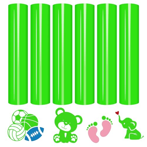 Tintnut Heat Transfer Vinyl Grün Plotterfolie Textil, flexfolie plotter textil, 6Pack 30cmx25cm von Tintnut