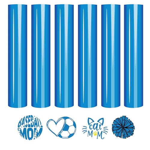 Tintnut Heat Transfer Vinyl Hellblau Plotterfolie Textil, flexfolie plotter textil,6Pack 30cmx25cm von Tintnut