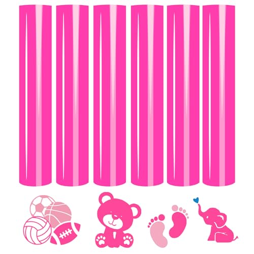 Tintnut Heat Transfer Vinyl Rose Rot Plotterfolie Textil, flexfolie plotter textil, 6Pack 30cmx25cm von Tintnut