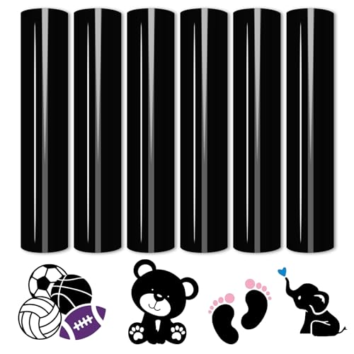 Tintnut Heat Transfer Vinyl Schwarz Plotterfolie Textil, flexfolie plotter textil, 6Pack 30cmx25cm Tintnut Heat Transfer Vinyl Schwarz Plotterfolie Textil, flexfolie plotter textil, 6Pack 30cmx25cm von Tintnut