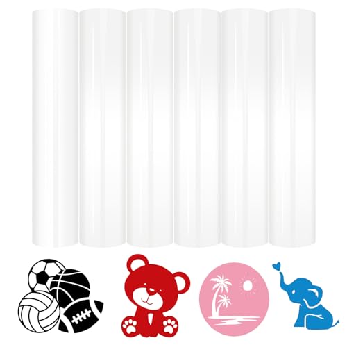 Tintnut Heat Transfer Vinyl Weiß Plotterfolie Textil, flexfolie plotter textil, 6Pack 30cmx25cm von Tintnut