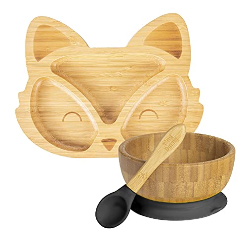 Tiny Dining Kinder Bambusseckung Fuchs Abendessen - Schwarz von Tiny Dining