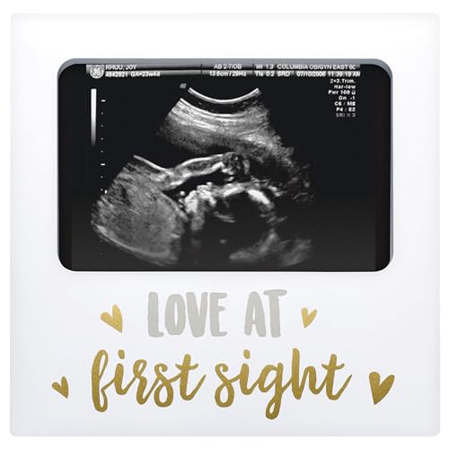 Pearhead Tiny Ideas Bilderrahmen mit Aufschrift Love at First Sight, Ultraschall-Bilderrahmen für Babys, Mädchen oder Jungen von Pearhead
