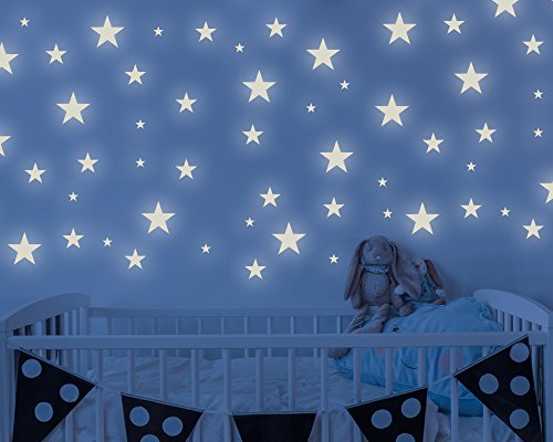 TinyFoxes Leuchtsticker Sterne - Set aus 55 fluoreszierenden Sternen - Wanddeko für das Kinderzimmer - von Kristin Franke von TinyFoxes