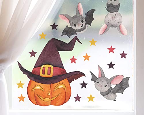 TinyFoxes Fensterbild Fledermäuse - selbstklebend und wiederverwendbar - Fensterbild Halloween - handgezeichnet von Kristin Franke von TinyFoxes