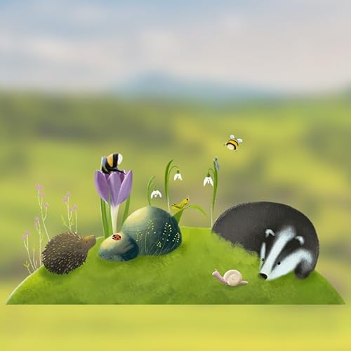 TinyFoxes Fensterbild Frühling im Wald - wunderschöne Fensterdeko für das Kinderzimmer - statisch und wiederverwendbar - handgezeichnet von Kristin Franke von TinyFoxes