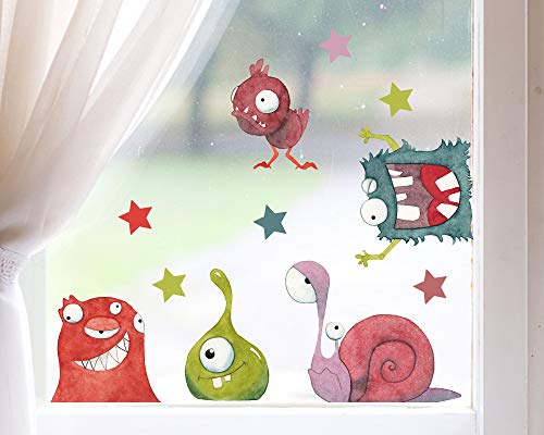 TinyFoxes Fensterbild Monster - selbstklebend und wiederverwendbar - Fensterbild Halloween - handgezeichnet von Kristin Franke von TinyFoxes