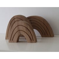 3Er Set Regenbogen Aus Holz Massive Eiche Handgefertigt, Dekoration, Deko, Regenbögen Eichenholz Handgemacht von TinyGarageShop