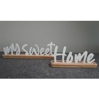 My Sweet Home Deko Schild Zum Hinstellen Mit Eichenholz Ständer, Einweihungsgeschenk, Neues Zuhause von TinyGarageShop