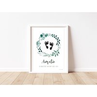 Personalisiertes Poster „Daniel" Eukalyptus Kranz | Geburt Geschenk Fußabdruck Baby Unisex Personalisiertes Poster „Daniel" Eukalyptus Kranz | Geburt Geschenk Fußabdruck Baby Unisex von TinyLionsDE