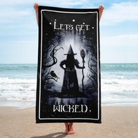 Hexen Handtuch, Sauna Badetuch, Lets Get Wicked Strandtuch, Witchy, Print On Demand von TinyTami