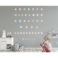 Kawaii Alphabet Aufkleber Set von TinyTotsWallStickers