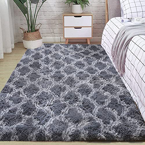 Tinyboy-hbq Teppiche für Wohnzimmer Shaggy Teppich Wohnzimmer Flauschig Teppiche Schlafzimmer Modern Langflor Wohnzimmer Teppiche Hochflor Teppiche Teppich Anti rutsch unterlage (Grau, 160 * 200cm) von Tinyboy-hbq