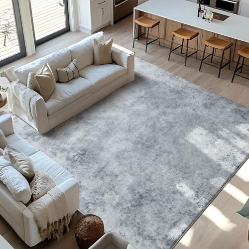 Tinyboy-hbq Teppich Wohnzimmer Kurzflor,Passend für Outdoor,Schlafzimmer und Balkon,Waschbarer Wetterfest Antirutsch,Abstrakt Grau Weiß/Multi,200x300cm von Tinyboy-hbq