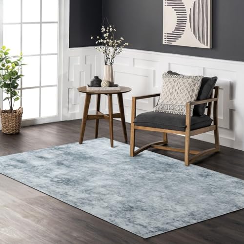 Tinyboy-hbq Teppiche für Wohnzimmer Teppich Weich Schlafzimmer Teppich Kurzfloriger Teppich Moderner Absttakter Teppich Große Grau Weiß (Abstrakt Grau Weiß/Multi, 60 * 120cm) von Tinyboy-hbq