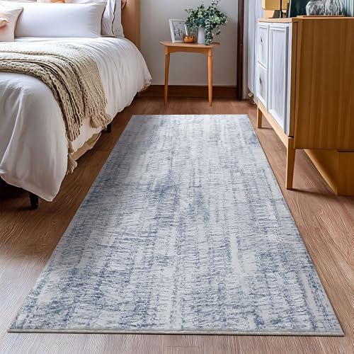 Tinyboy-hbq Waschbarer Teppich Wohnzimmer Kurzflor Schlafzimmer Moderner Rutschfest Weich Groß Anti-Rutsch (Hellblau/Mehrfarbig, 60 x 120 cm) von Tinyboy-hbq