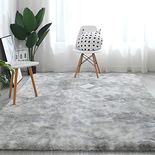 Teppiche für Wohnzimmer Shaggy Teppich Wohnzimmer Flauschig Teppiche Schlafzimmer Modern Langflor Wohnzimmer Teppiche Hochflor Teppiche teppich anti rutsch unterlage (Grau weiß, 200*300cm) von Tinyboy-hbq