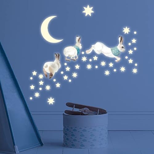 TinyFoxes Leuchtsticker Hasenhimmel - Wanddeko für das Kinderzimmer - leuchtet im Dunkeln - von Kristin Franke von TinyFoxes