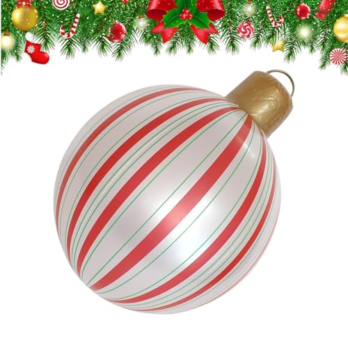 Aufblasbare Weihnachtskugel Deko - Garten Aufblasball Schmuck - PVC Großdekoration Für Garten Weihnachtsdekoration Winter Deko von Tioheam