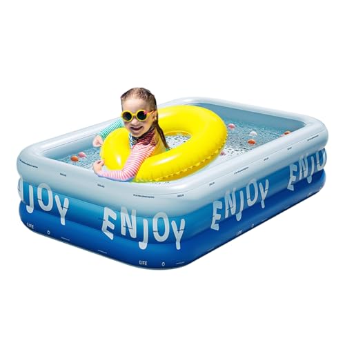 Aufblasbarer Pool | Aufblasbecken Für Kinder Und Erwachsene | Rechteckiges UV Beständiges Schwimmbecken Für Und Garten Badevergnügen Aufblasbarer Pool | Aufblasbecken Für Kinder Und Erwachsene | Rechteckiges UV Beständiges Schwimmbecken Für Und Garten Badevergnügen von Tioheam