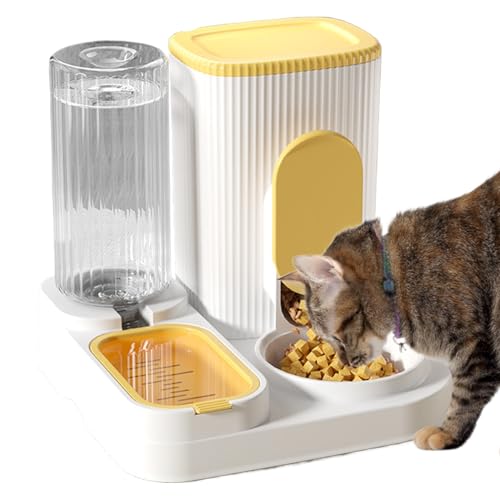 Automatischer Katzenfutterautomat,Automatischer Futterautomat Für Katze Hund Wasserspender - Doppelnapf Mit Großem Fassungsvermögen Näpfe Haustierzubehör Fütterstation Für Kleine Mittelgroße Automatischer Katzenfutterautomat,Automatischer Futterautomat Für Katze Hund Wasserspender - Doppelnapf Mit Großem Fassungsvermögen Näpfe Haustierzubehör Fütterstation Für Kleine Mittelgroße von Tioheam