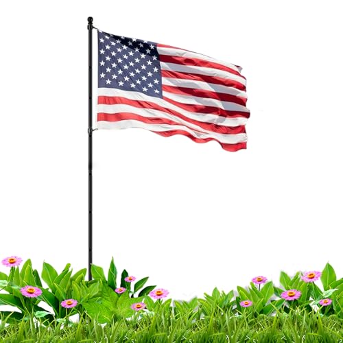 Boden Fahnenmast Für Haus Außenbereich - Robuste Befestigung Für Flaggenstangen - Robuster Mast Für Firmengelände Garten Terrasse Hof Tor Rasen von Tioheam