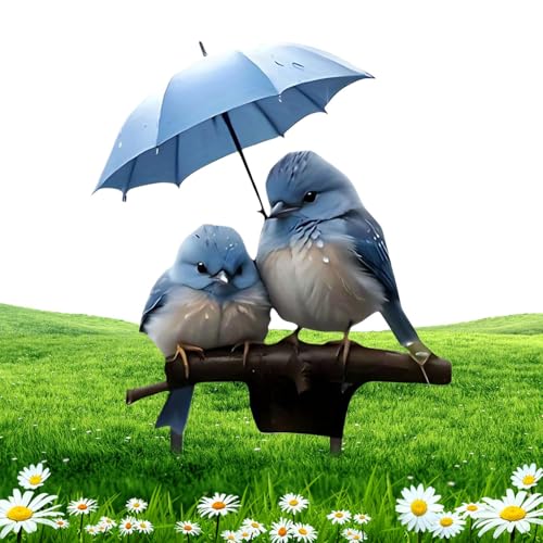 Bodenpflöcke | Acryl 2D Flacher Vogel Mit Schirm Gartendekoration - Deko Stäbe Zum Einsetzen In Pflanztöpfe Rasen Terrasse Eingangsbereich von Tioheam