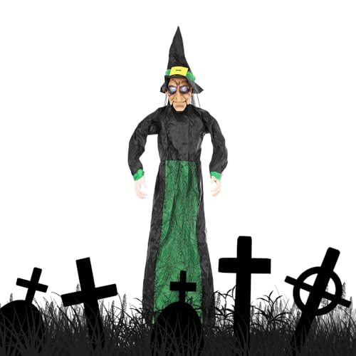 Fliegende Halloween-Hexe - Geräuschaktivierte Grusel-Flughexe Für Draußen | Gruselige Dekofigur Für Garten Eingang Klassenraum Maskenbälle Fliegende Halloween-Hexe - Geräuschaktivierte Grusel-Flughexe Für Draußen | Gruselige Dekofigur Für Garten Eingang Klassenraum Maskenbälle von Tioheam