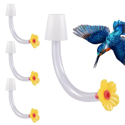 Futter Ports - 4 Stück Futterröhrchen Mit Blüten Spitze,Flaschenverschluss Futteranschlüsse Multifunktionale Ersatzteile für Gartenvögel Futter Ports - 4 Stück Futterröhrchen Mit Blüten Spitze,Flaschenverschluss Futteranschlüsse Multifunktionale Ersatzteile für Gartenvögel von Tioheam